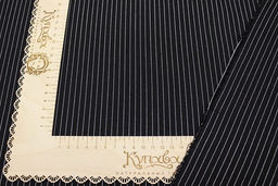 Пестрядь Средняя полоска на черном, ш.1.40м, хлопок-95%, п/э-5%,140гр/м.кв - Купава фото 4