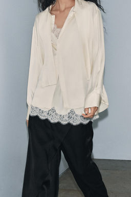 ZW COLLECTION COMBINED SATIN BLOUSE - Zara фото 9