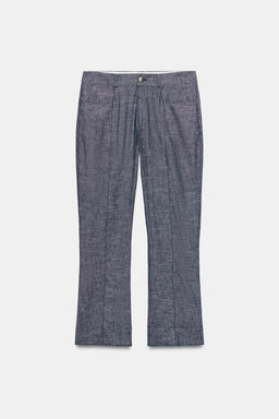 PANTAL?N MINI FLARE CON LINO / Gris - Zara фото 8