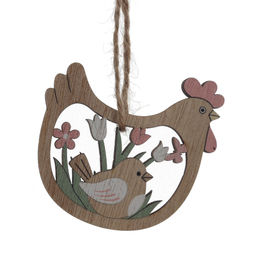 Набор из 8-ми изделий декоративных подвесных "Курица/Петух" (6*05*6), L12,5 W12,5 H1,5 см