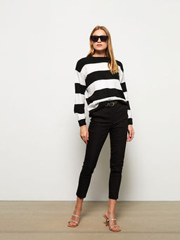 Bisiklet Yaka Renk Bloklu Uzun Kollu Kad?n Triko Kazak - Waikiki фото 2