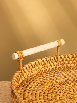 Поднос плетёный 22х22х3 см, ротанг - Simaland фото 3