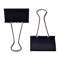 Набор зажимов для бумаг черных 60 мм 2 штуки в пакете