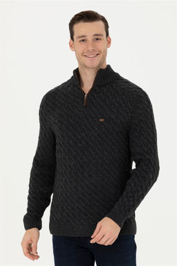 Мужской свитер антрацитового меланжа Неожиданная скидка в корзине