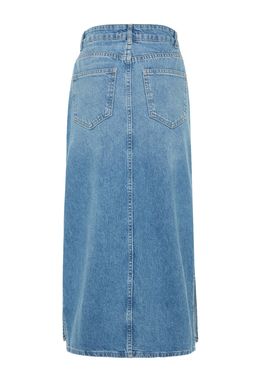 TRENDYOLMILLA Ac?k Mavi Y?rtmacl? Yuksek Bel Maxi Denim Etek TWOSS23ET00109  фото 7