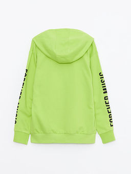 Kap??onlu Bask?l? Uzun Kollu Erkek ?ocuk Sweatshirt - Waikiki фото 2