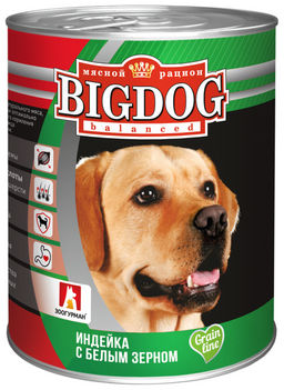 Зоогурман д/соб. BIG DOG ж/б 850 г. Индейка с белым зерном 9303