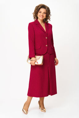 Костюм Svetlana Style 2140 бордовый+горох