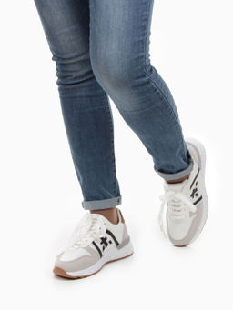 05-6026-15 WHITE/GRAY Кроссовки женские (искусственные материалы) - No name фото 4