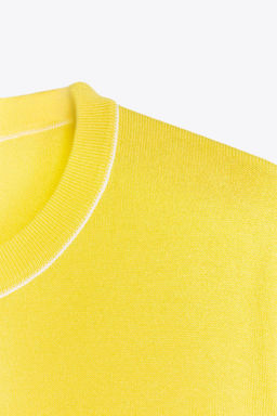 SHORT SLEEVE KNIT TOP WITH PIPING - Zara фото 37