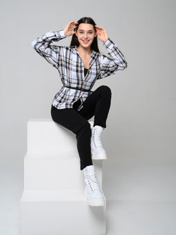 Ботинки 329.зиплайнw.Белый/байка