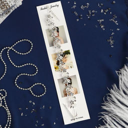 Аксессуар для волос «Анжелика», цветочки и листики, 21 см, серебро