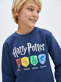 Bisiklet Yaka Harry Potter Bask?l? Uzun Kollu Erkek ?ocuk Sweatshirt