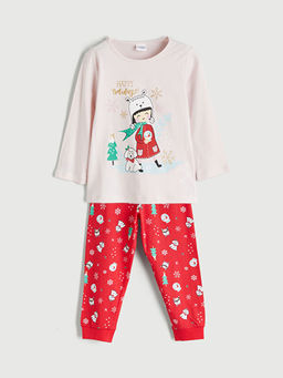 Bisiklet Yaka Y?lba?? Temal? K?z ?ocuk Pijama Tak?m?