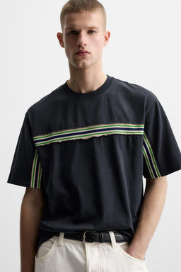 CONTRAST STRIPE T-SHIRT - Zara фото 5