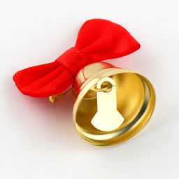 Цена за 5 шт. Колокольчик на булавке с бантом на выпускной, красный, d = 2,6 см