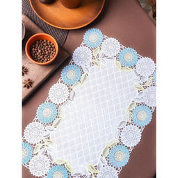 Цена за 12 шт. Салфетка ажурная для стола Подсолнухи, 4530 см, цвет жёлто-голубой - Simaland фото 3