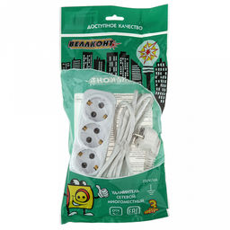 Удлинитель сетевой 3м, 3 гнезда, с заземлением (Россия) - Домашняя мода фото 5