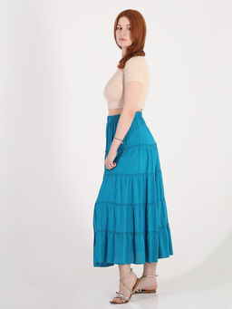 Многоярусная юбка больших размеров - Almond фото 4