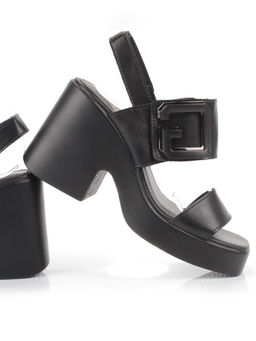 08-PEY330-2 BLACK Босоножки женские (натуральная кожа)