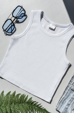 Майка-топ в рубчик для девочки Happyfox