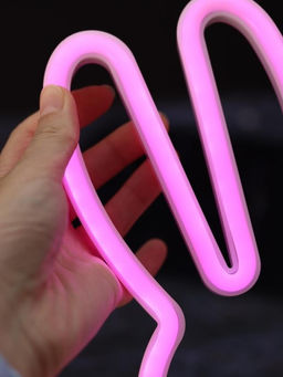 Неоновый LED ночник настольный "Bunny", розовое свечение (20,5х22 см)