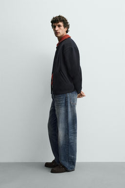 RIBBED BOMBER JACKET