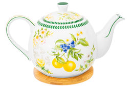 Чайник 1,1 л 23*13,5*14,5 см Лимоны на бамбуковой подставке, NEW BONE CHINA - Elan gallery фото 4