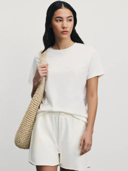 Хлопковая футболка прямого кроя / Zarina фото 7