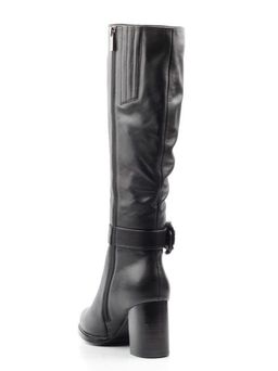 02-K56-D1 BLACK Сапоги зимние женские (натуральная кожа, натуральный мех (еврозима)) - Фабричный китай фото 7