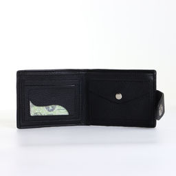 Портмоне мужское на магните, чёрное