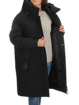 M-9117 BLACK Пальто зимнее женское CORUSKY (верблюжья шерсть) - Фабричный китай фото 6