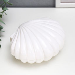 Шкатулка музыкальная механическая «Белая ракушка», пластик, 7.5×15.5×12 см