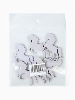 Декор новогодний Лошадки на клеевой основе, графит, набор 6 шт.