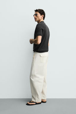 POLO PUNTO REGULAR FIT ALGOD?N - LINO / Gris oscuro - Zara фото 6