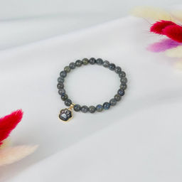 Браслет из Лабрадора с перламутровой подвеской 15 см