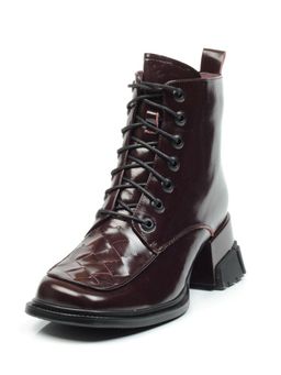 01-CYY11-2 DARK RED Ботинки демисезонные женские (натуральная кожа, байка) - Фабричный китай фото 8
