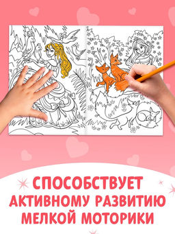 Раскраски для девочек набор Принцессы, 6 шт. по 16 стр., формат А4