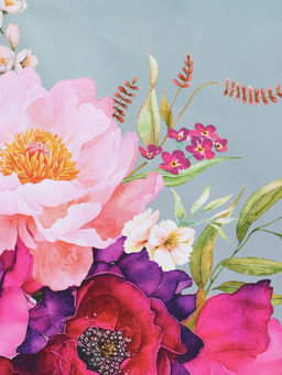 Пакет подарочный ламинированный «Цветочный комплимент», серый с розовым, 18×22.3×10 см