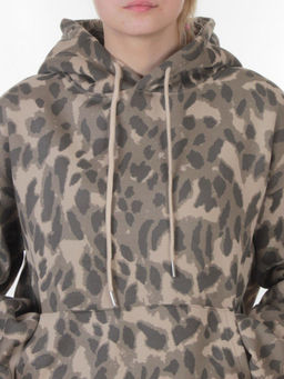 868-6 BEIGE/LEOPARD Костюм спортивный зимний женский (95% хлопок, 5% полиэстер)