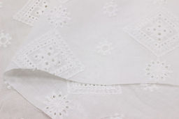 Шитье Ажурные ромбики цв.молочно-белый, ш.1.4м, батист, хлопок-100%, 80гр/м.кв - Купава фото 6