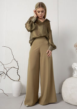 Блуза AMORI 6451 хаки с блеском  фото 6