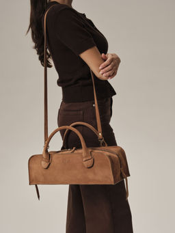 Замшевая сумка багет Doxie DBR 31157 св.коричневый фото 8