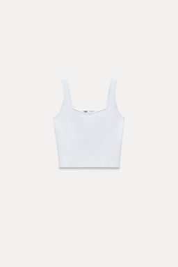 PLAIN KNIT CROP TOP - Zara фото 2