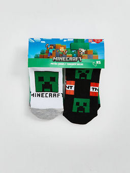 Minecraft Desenli Erkek ?ocuk Patik ?orap 5li