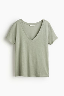 Camiseta en mezcla de lino - H&m фото 4
