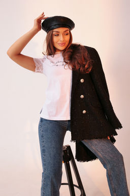 Футболка с кружевом 100005