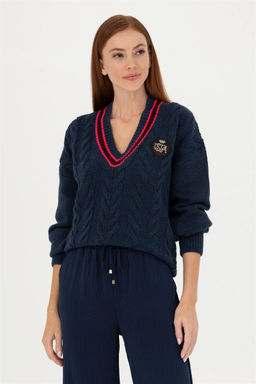 Женский темно-синий свитер - U.s. polo assn фото 3