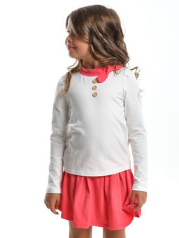 Лонгслив для девочки UD 4175 касар/коралловый - Mini maxi фото 6