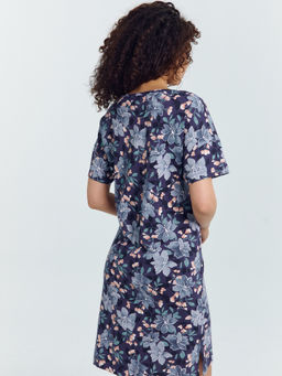 Сорочка ночная женская синяя с акварельными цветами - Mark formelle фото 10